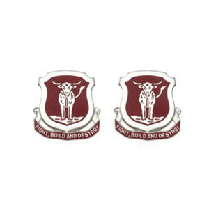 39th Engineer Battalion Crest  "Fight Build And Destroy" (pair).