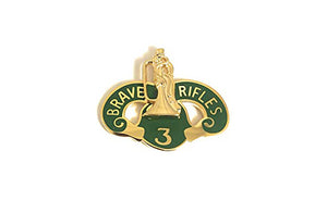 3rd Cavalry Regiment Unit Crest "Brave Rifles" (each).