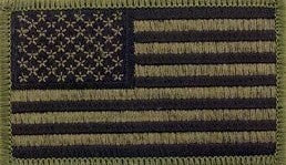 U.S. Flag Olive Drab OD Subdued Patch with Hook Fastener - Insignia Depot