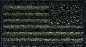 U.S. Flag Reverse Olive Drab OD Subdued with Black Border Sew-on Patch - Insignia Depot