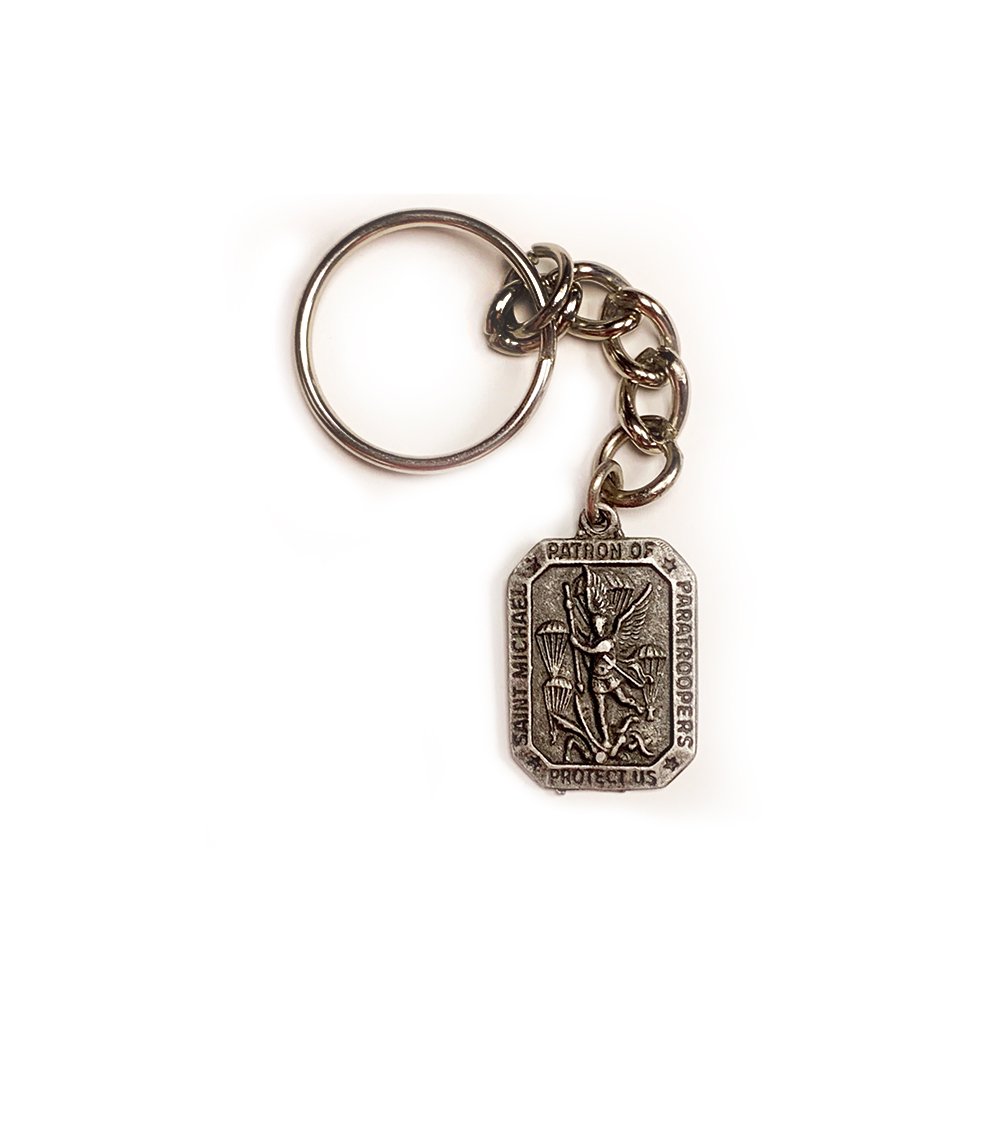 Saint Michael's Patron of the US Paratroopers "Protect Us" Key Chain Pendant - Insignia Depot