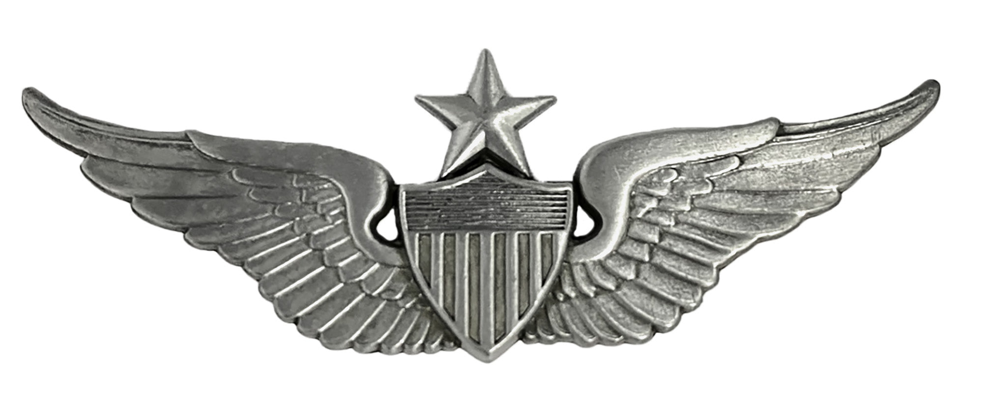 Aviator (Senior) Silver-Ox Pin-On Badge - Insignia Depot