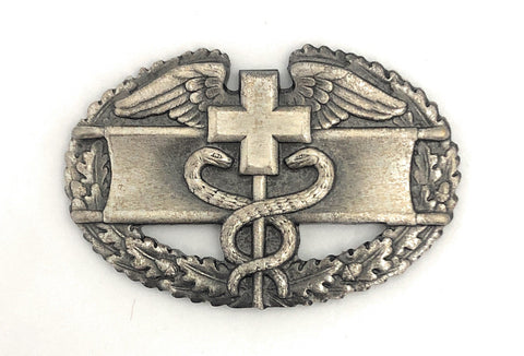 Combat Medical (1AWD) Silver-Ox Pin-On Badge - Insignia Depot