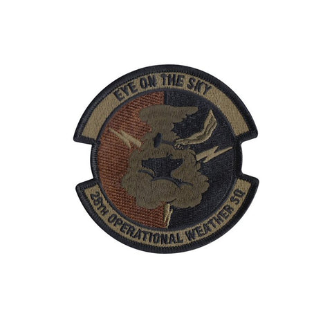 US Air Force 28th Operational Weather Squadron OCP Spice Brown Patch with Hook Fastener - Insignia Depot