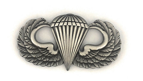 Jump Wing (Basic) Silver-Ox Pin-On Badge - Insignia Depot