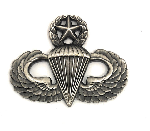 Jump Wing (Master) Silver-Ox Pin-On Badge - Insignia Depot