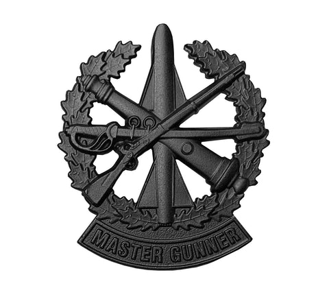 Master Gunner Black Metal Pin-on Badge - Insignia Depot