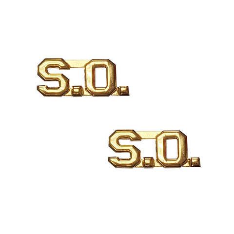 Police SO Letters Pin 3-8" Gold Pair - Insignia Depot