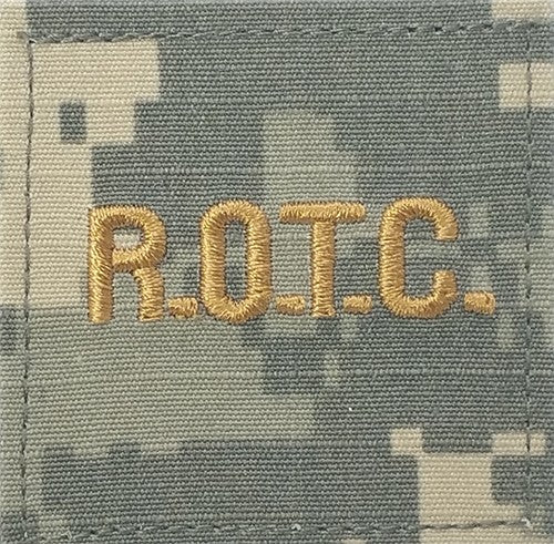 ROTC R.O.T.C. Gold Letters ACU Rank with Hook Fastener - Insignia Depot