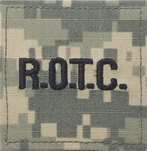 ROTC R.O.T.C Black Letters ACU Rank with Hook Fastener - Insignia Depot