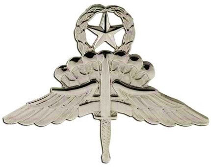 Military Free Fall Parachutist (Halo) Master Brite Pin-on Badge - Insignia Depot