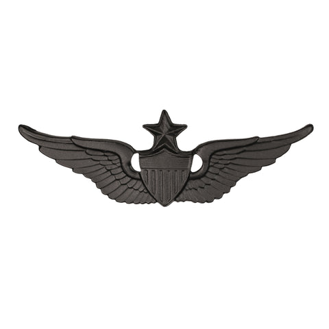 Aviator Senior Black Metal Pin-on Badge - Insignia Depot