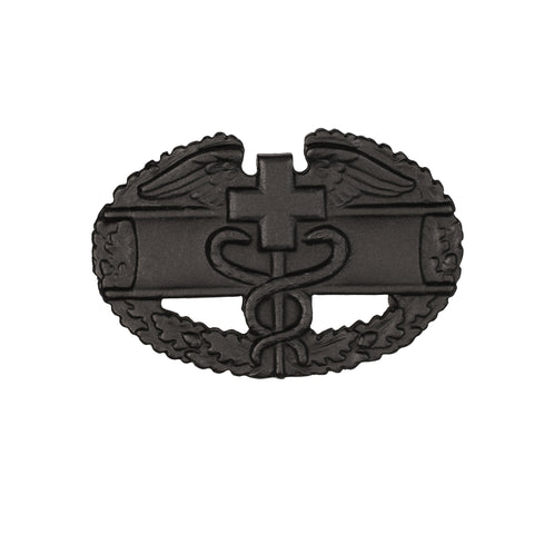 Combat Medical 1st Award Black Metal Pin-on Badge - Insignia Depot