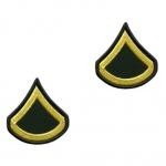 E3 Private First Class Gold on Green Sew-on - Large-Male - Insignia Depot