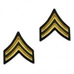 E4 Corporal Gold on Green Sew-on - Large-Male - Insignia Depot