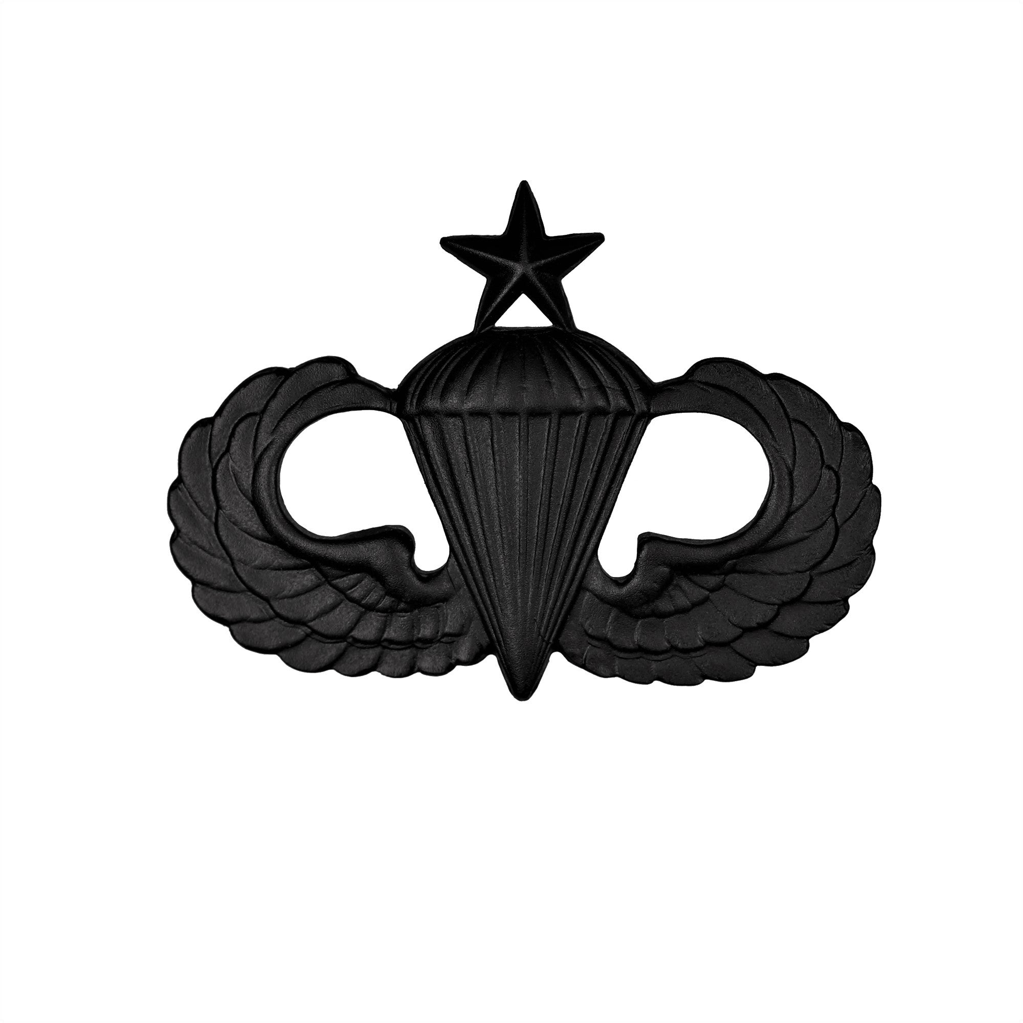 Parachutists (Jump Wings) Senior Black Metal Pin-on Badge - Insignia Depot