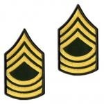 E8 Master Sergeant Gold on Green Sew-on - Large-Male - Insignia Depot