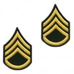 E6 Staff Sergeant Gold on Green Sew-on - Small-Female - Insignia Depot