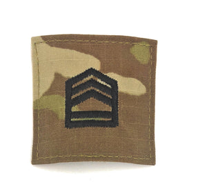 ROTC OCP 2X2 Rank Sergeant fully Embroidered  Closed ends with Hook Fastener - Insignia Depot