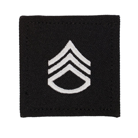 STAFF SERGEANT 2X2 BLACK WITH HOOK FASTNER - Insignia Depot