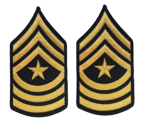 E9 Sergeant Major Gold on Blue Sew-on - Large-Male - Insignia Depot