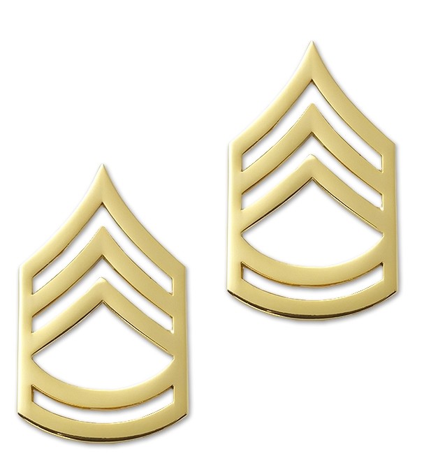 U.S. Army E7 Sergeant First Class Gold on Blue Sew-On - Small/Female