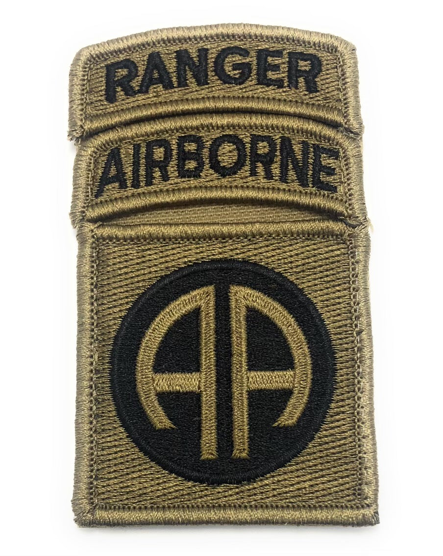 82nd ABN OCP Patch and Airborne Tab and Ranger  Tab  Sewn Together - (no space) W/ Hook Fastener (each) - Insignia Depot