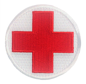 Red Cross with white background 3” patch with Hook fastener (each) - Insignia Depot