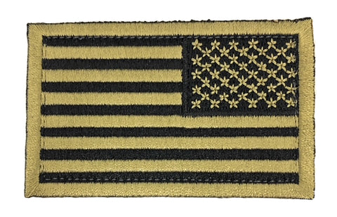 Tan and Black Reverse U.S. Flag With Hook Fastener - Insignia Depot
