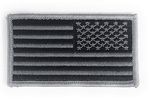 U.S. Flag Reverse Black/Silver W/O Hook Fastener (each) - Insignia Depot